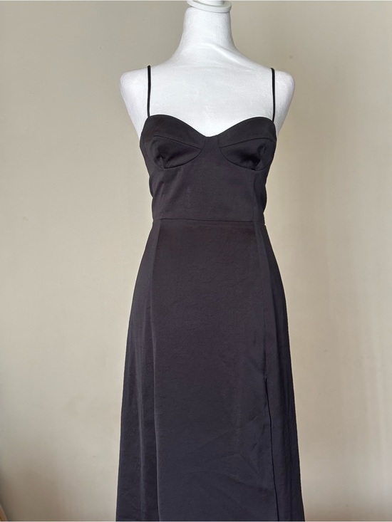 Wilfred Dresses & Skirts - Aritzia Wilfred Black Satin Midi Dress Size 2